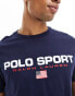 Polo Ralph Lauren Sports capsule flag logo t-shirt classic oversized fit in navy