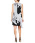 Women's Printed-Overlay Sleeveless Shift Dress