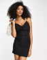 ASOS DESIGN strappy mini dress in black