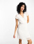 Vila dobby mini dress in white