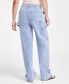 Juniors' Curvy Wide-Leg Carpenter Jeans