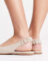 ASOS DESIGN Lemonade peep toe ballet flats in natural fabrication