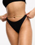 ASOS DESIGN Maya mix and match high leg thong bikini bottom in black - BLACK