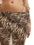 Candypants zebra print low rise maxi beach skirt in brown