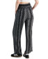 Juniors' Printed Smocked Wide-Leg Pants