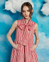 Sister Jane tie front gingham shirt dress in red