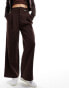 Urban Revivo relaxed wide leg tailored trousers in umber