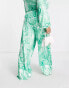 Collective the Label Curve exclusive trouser co-ord in green swirl print