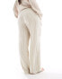 ONLY Curve high waist trouser in beige & brown stripe