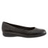 Trotters Darcey T1904-001 Womens Black Narrow Leather Ballet Flats Shoes