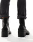 Pull&Bear low heeled boot in black