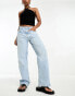 ASOS DESIGN mid rise baggy boyfriend jean in light blue