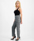 Petite Plaid Pull-On Pants