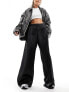 New Look satin wide leg trouser in black