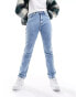 In The Style straight leg jeans in bleach wash blue