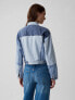 Cropped Patchwork Icon Denim Jacket