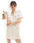 Stradivarius linen look utility dress in natural