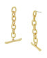 Gold Chain Toggle Bar Drop Earrings