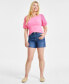 Women's High Rise Raw-Hem Jean Shorts, Created for Macy's