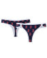 Women's Navy Boston Red Sox Allover Print Knit Thong Set