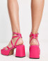 ASOS DESIGN Hutton strappy platform heeled sandals in pink