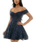 Juniors' Embellished Off-The-Shoulder Corset Dress