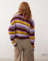 Reclaimed Vintage knitted stripe cardi in multi