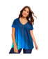 Plus Size June + Vie V-Neck Ombre Tee