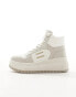 Tommy Jeans retro basket flatform high top trainers in stone