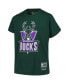 Big Boys and Girls Hunter Milwaukee Bucks Hardwood Classics Retro Logo T-Shirt