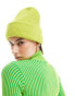 Monki knitted beanie hat in green