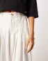 ASOS EDITION ultra wide leg linen mid rise pleat front trouser in white