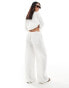 ASOS DESIGN pull on trouser with linen in white