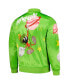 Men's Green Looney Tunes Marvin the Martian Graphic Satin Full-Snap Jacket