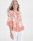 Women's Printed On-Off-The-Shoulder Top, Created for Macy's