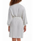 Женская пижама iCollection Cecily Plus Size Lace Robe with Mesh Trimmed Sleeves and Self Tie with Sash