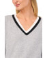 Women's Contrast Collar V-Neck Sweater