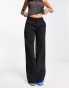 Urban Classics high waist wide leg trousers in black