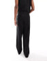 ASOS DESIGN loose leg suit trousers in black