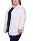 Plus Size Long Sleeve Button Front Sherpa Jacket