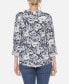 Women's Pleated Floral Print Blouse