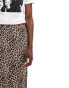 New Look bias midi skirt in leopard print