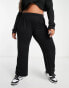 Yours pleated wide leg tailored trouser in black