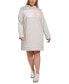 Plus Size Colorblocked Hoodie Dress