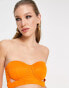 Extro & Vert – Bustier in Orangerot mit Zierausschnitten