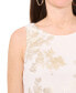 Petite Metallic-Print Keyhole-Back Top