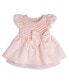 Baby Girl Pleated Satin Social Dress