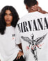 ASOS DESIGN unisex oversized band t-shirt with Nirvana prints and embroidery in white