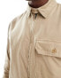 Polo Ralph Lauren zip front garment dyed oxford shirt jacket in tan