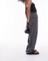 Topshop washed cheesecloth wide leg trouser in charcoal